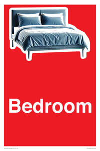 Bedroom Dementia Sign Red